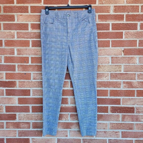 American Eagle Outfitters Pants - American Eagle Super Stretch Pants Women's Size 14 Regular Grey Plaid Tapered